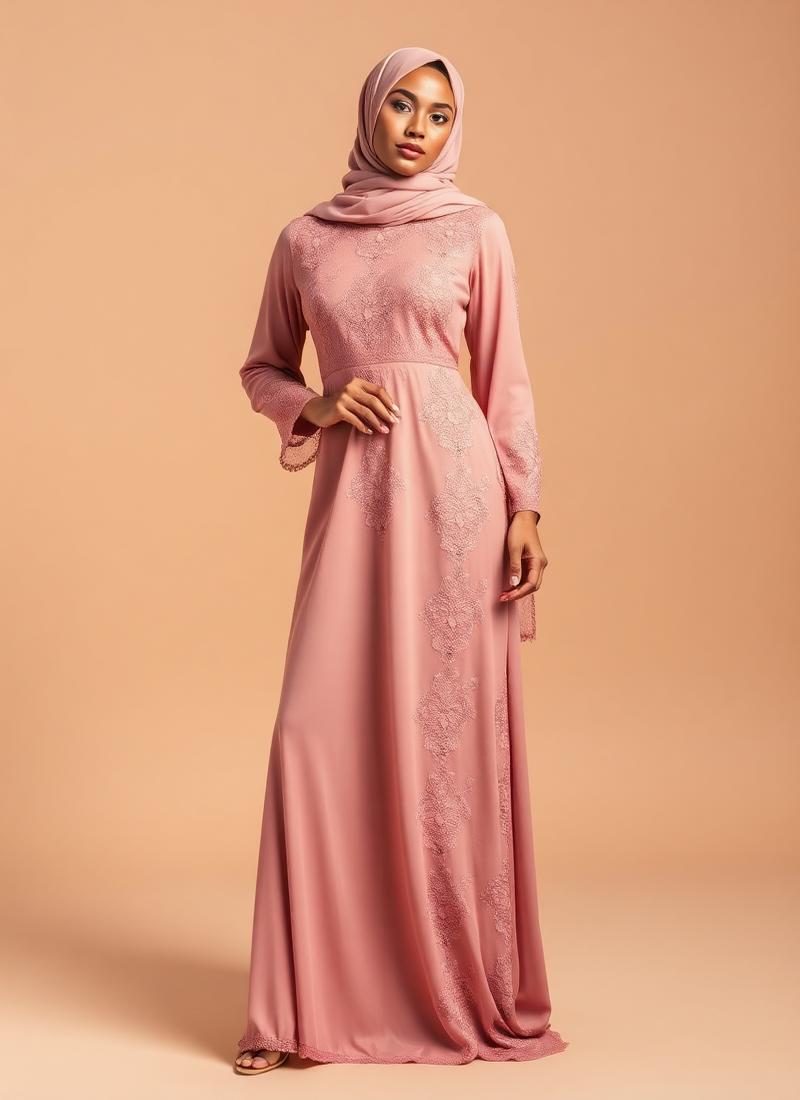 Rose Lace Abaya