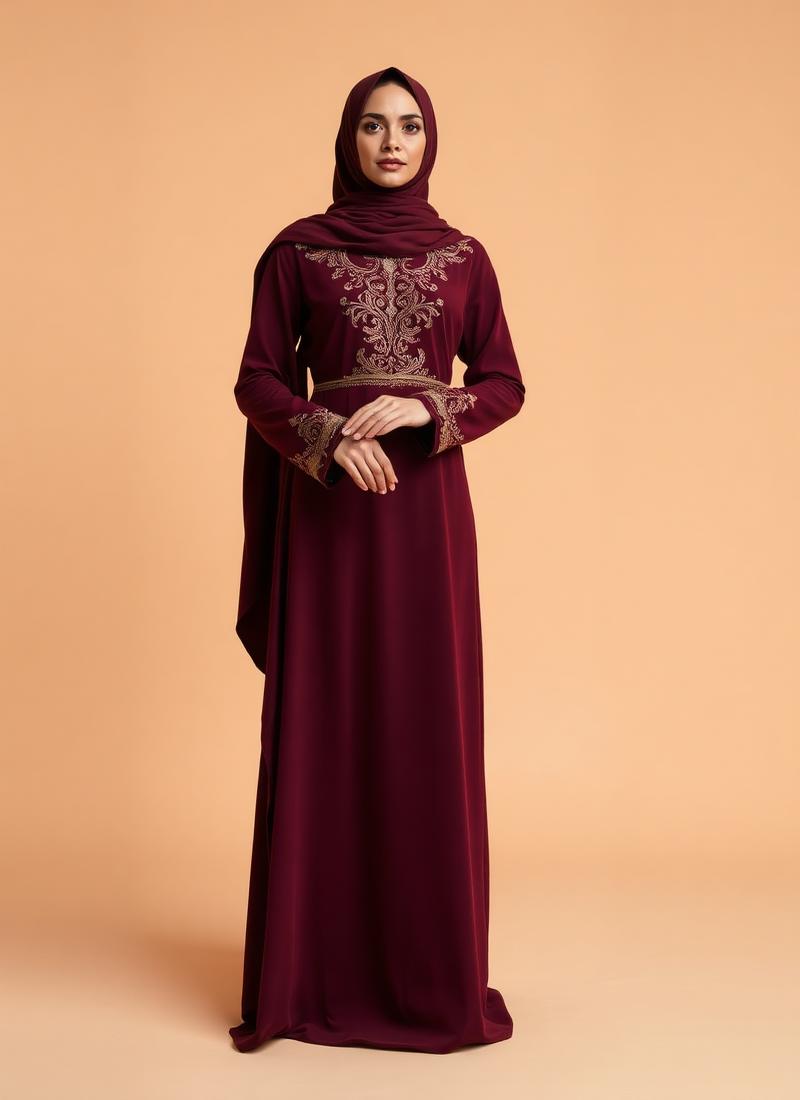 Burgundy Royal Abaya