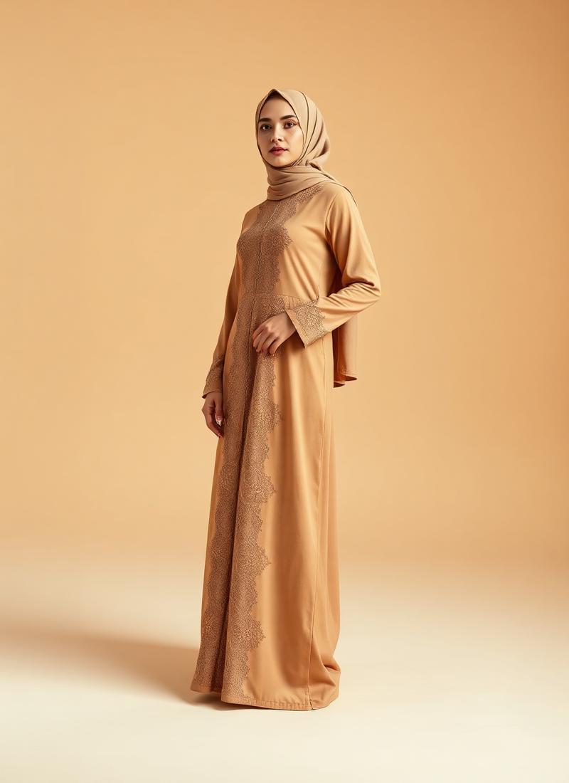 Camel Lace Abaya